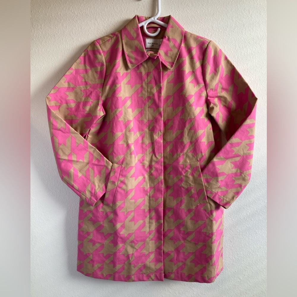 Isaac Mizrahi x Target Pink Tan Houndstooth Trench Coat NWT Designer Collection